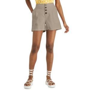 $60 Inc International Concepts Womens High Rise Button Fly Shorts Beige Small